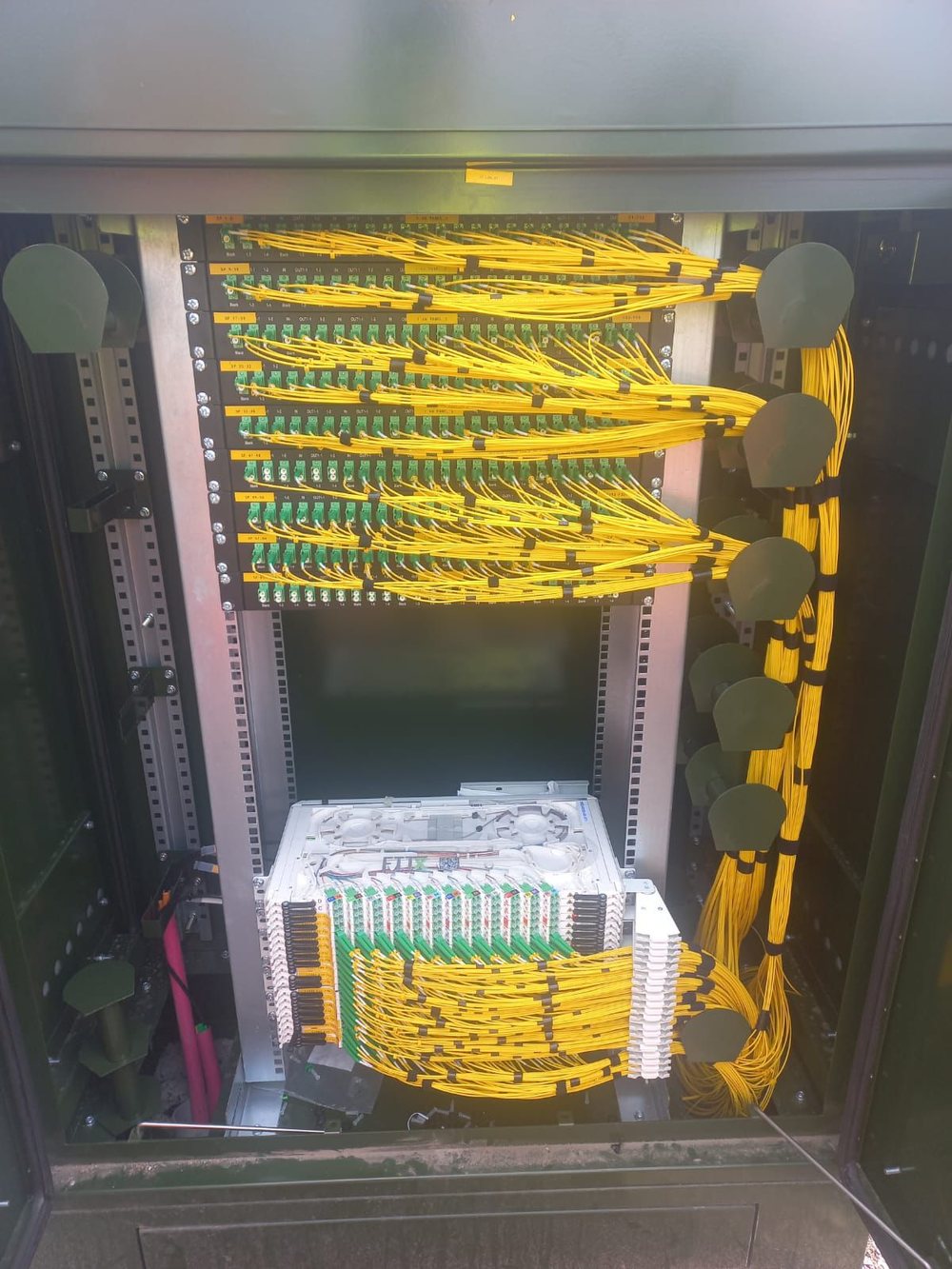 Fully patched fibre cabinet maintained by Coreline Fibre